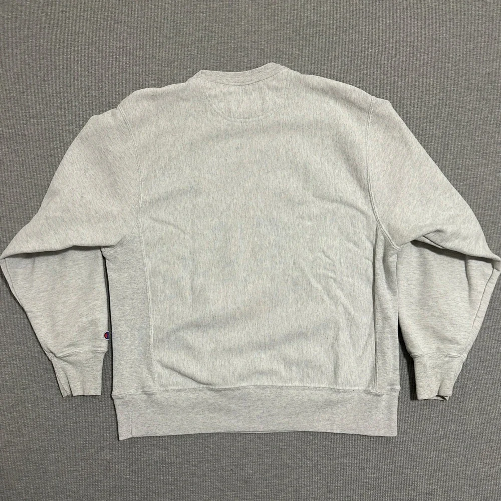 Vintage 90s Champion Reverse Weave Robert Morris Crewneck Sweatshirt Gray Mens M